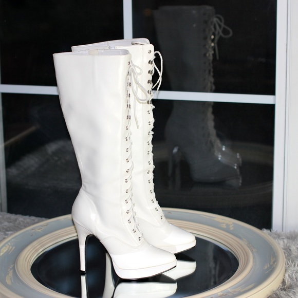 Ultimate Scandal Patent Platform Stiletto Boots - Picture 6 of 8